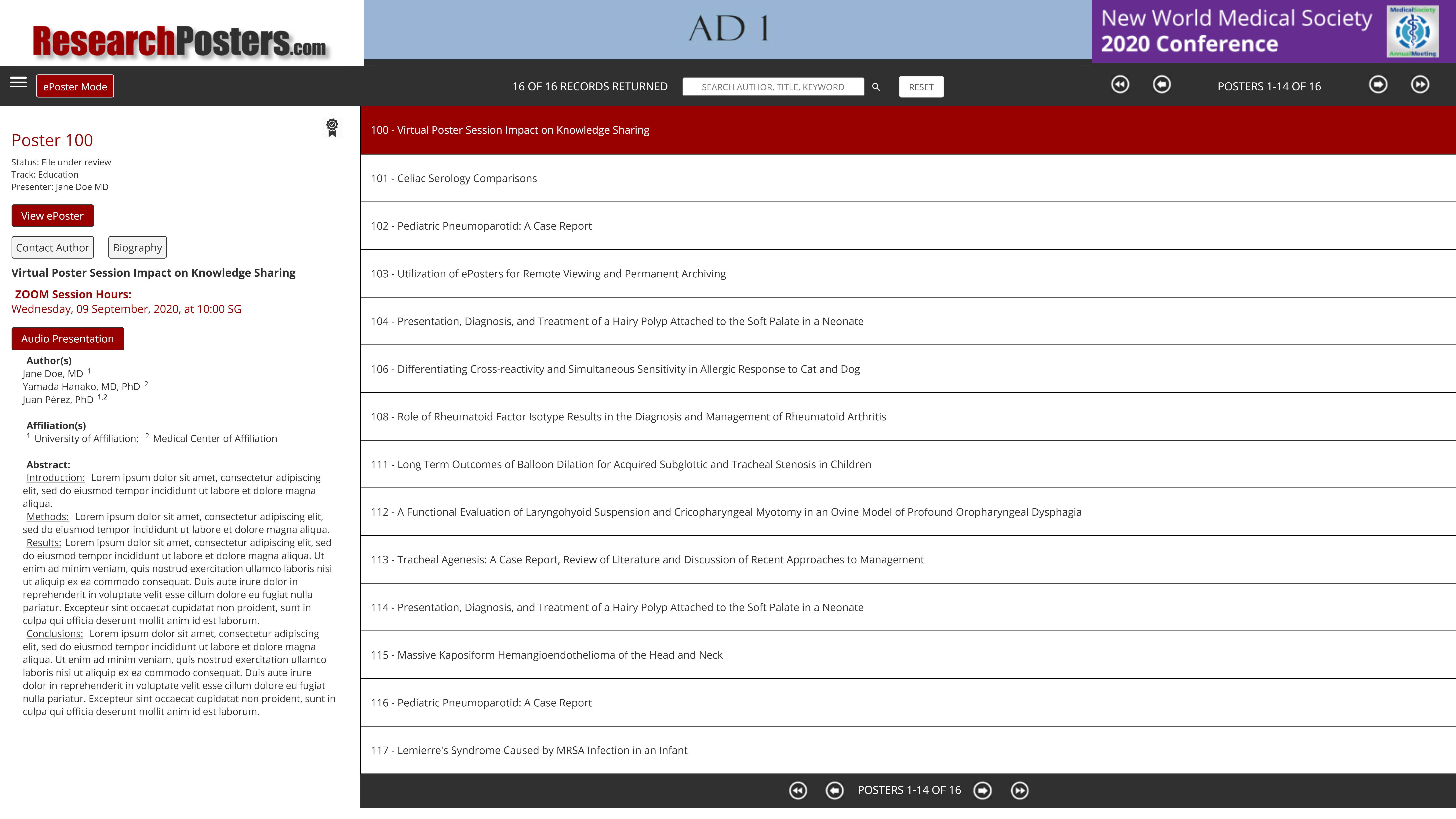 Virtual Poster Sessions